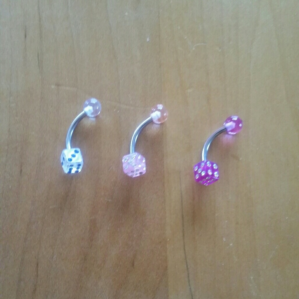 SOLD Dice belly button rings