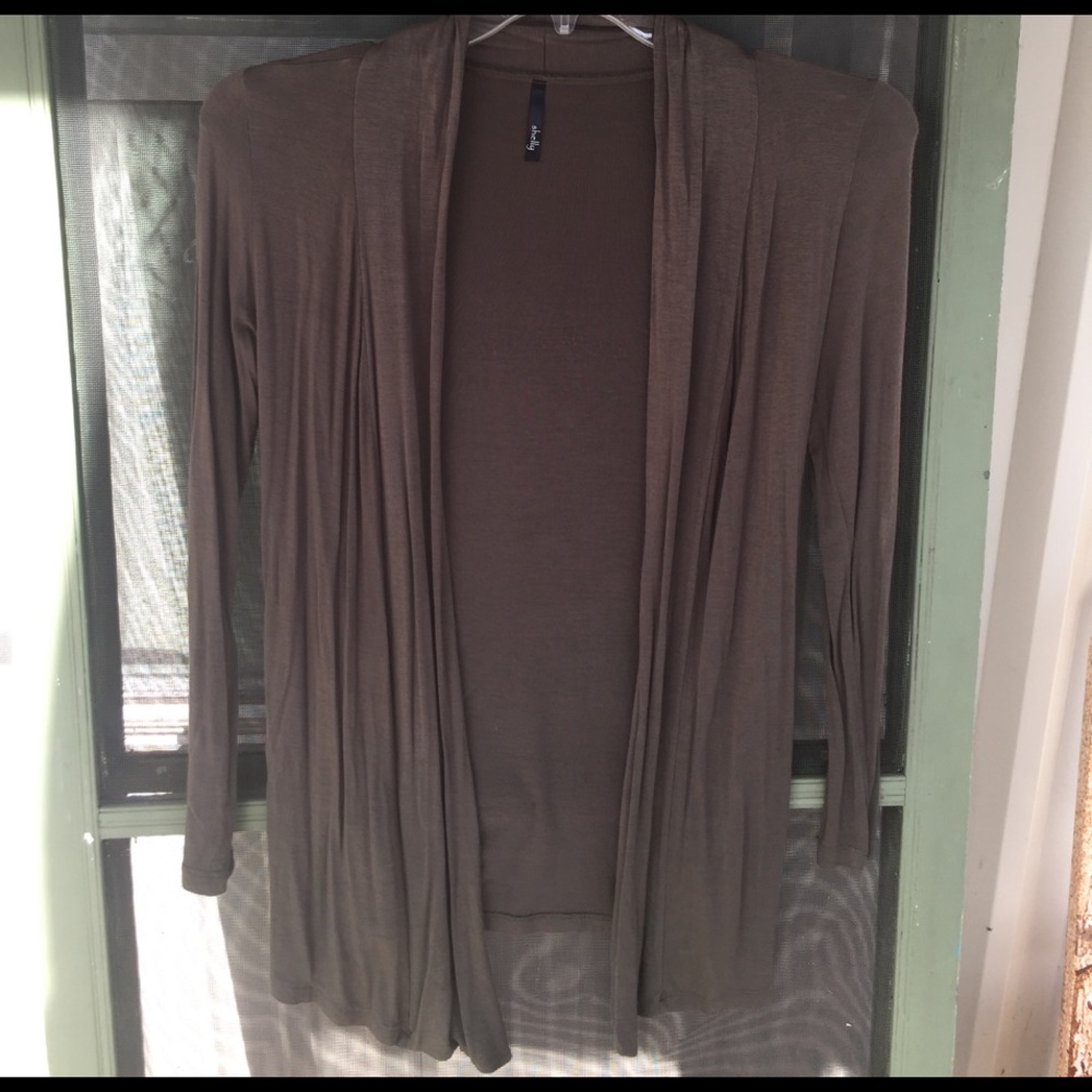 Army green cardigan Rayon/Spandex