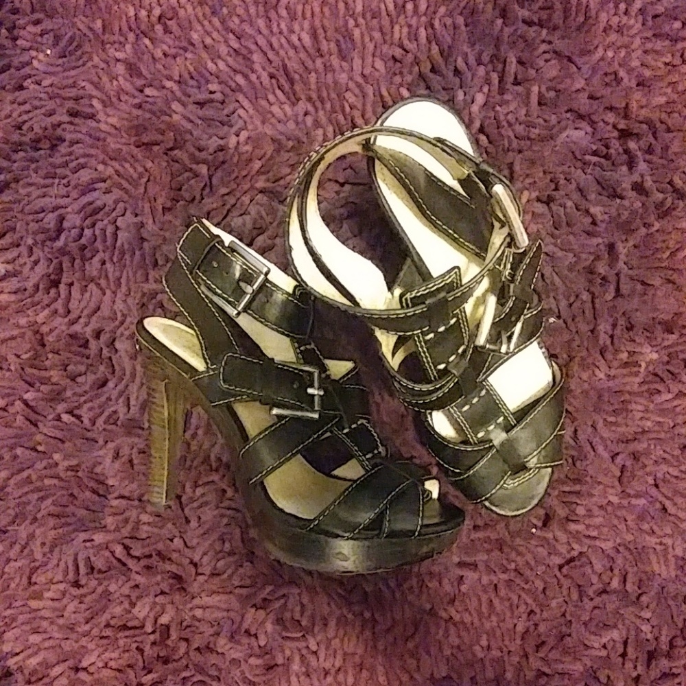 Coach Leather Cage Heels