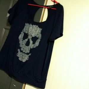 TORRID blouse. Cats as a skull