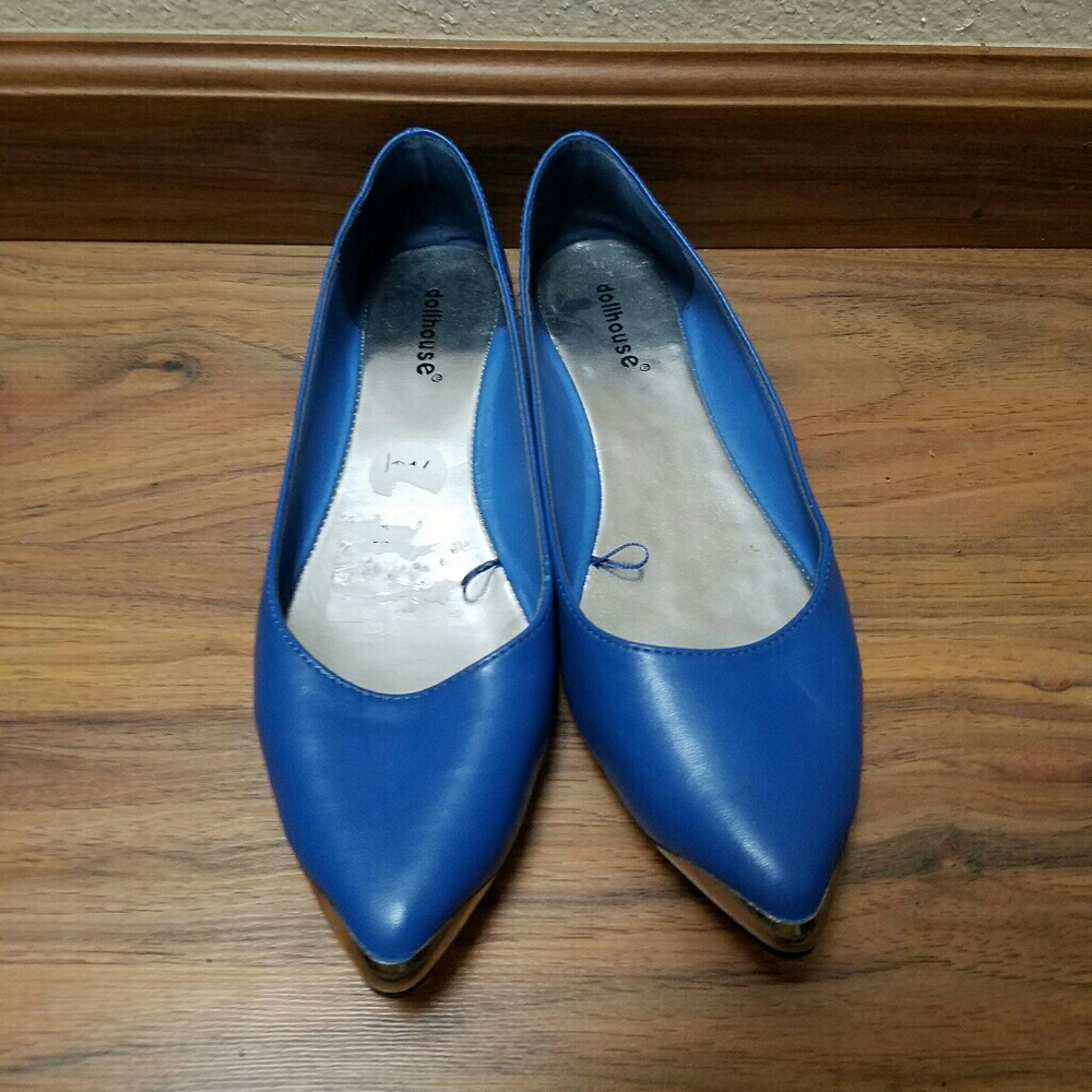 Blue Dollhouse silver tip ballet flats