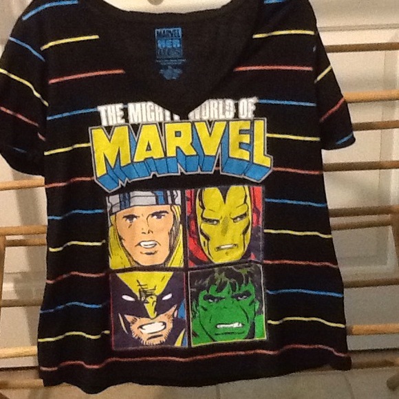 Retro Vintage Marvel Heroes Top - Picture 1 of 4
