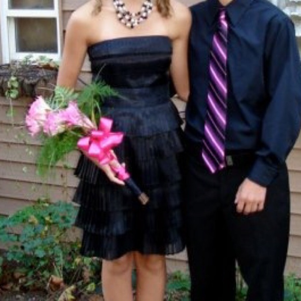 Strapless black dress
