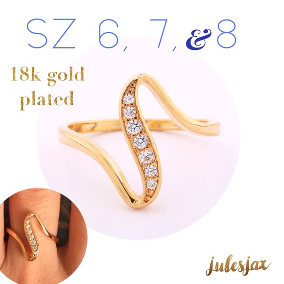 18k Gold & cubic zirconia ring - Picture 2 of 3