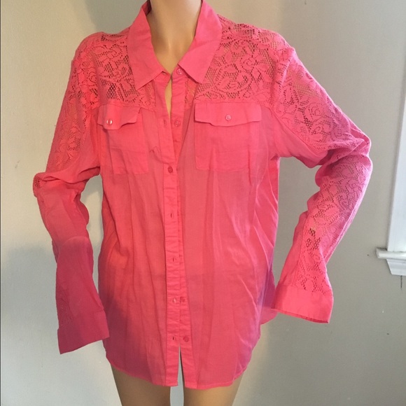True Freedom pink lace lightweight top - Picture 1 of 4
