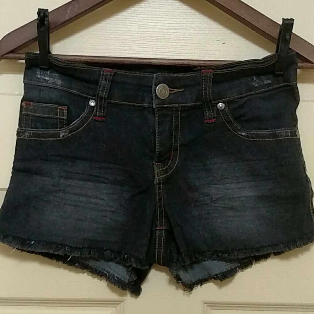Timing Black Stretch Denim short Shorts, size M
