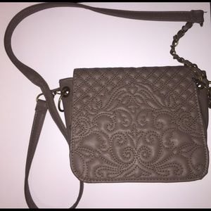 Taupe/ Grey Embroidered Cross Body Purse