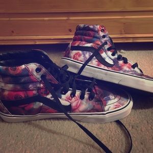 Red Rose Floral Vans
