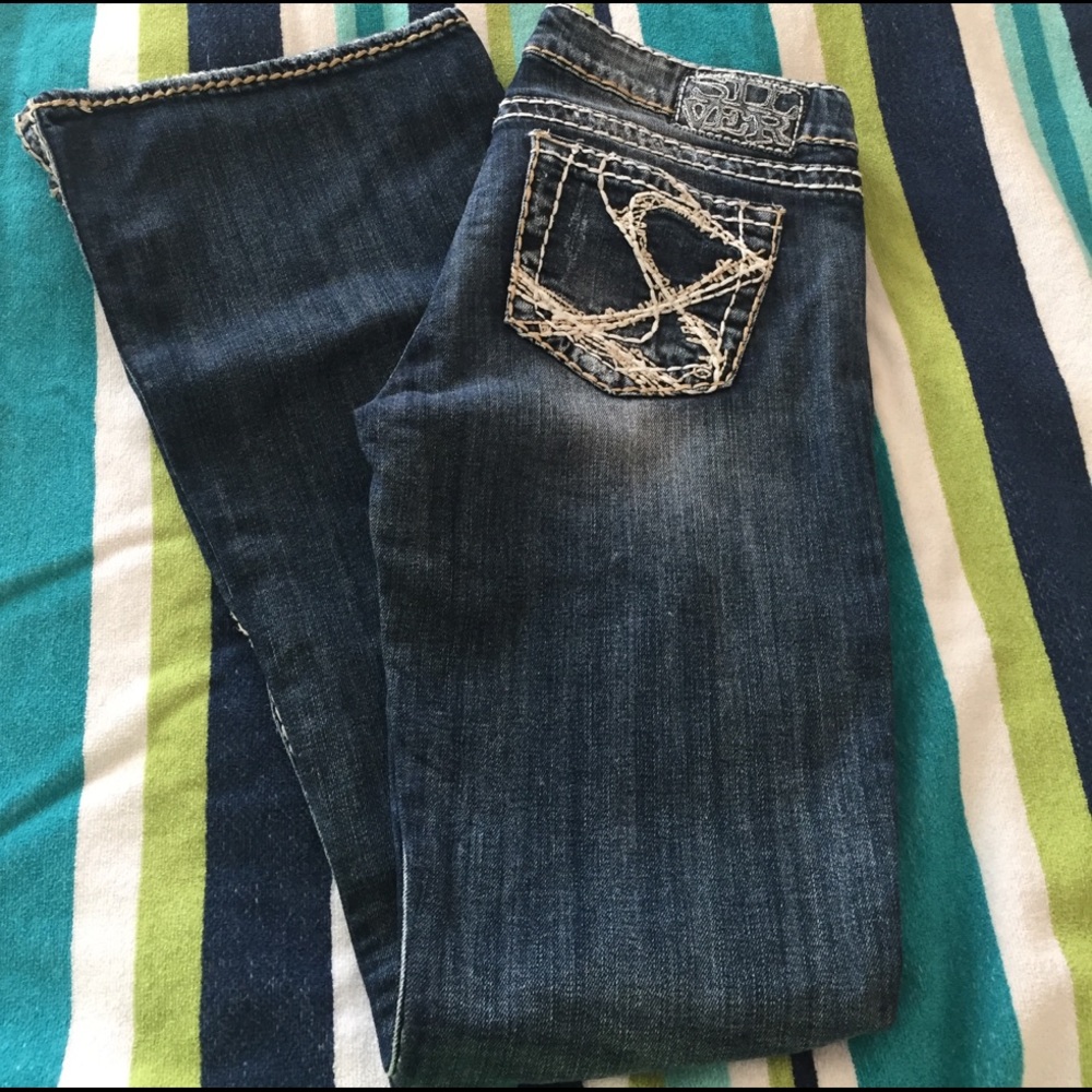 Silver jeans from Buckle.