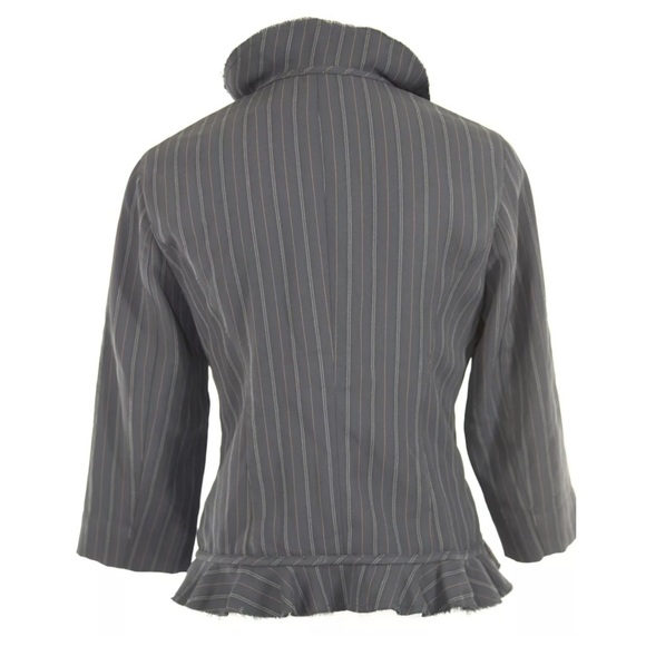 🎁 Yansi Fugel Black Raw Edge Pin Stripe Jacket - Picture 4 of 8
