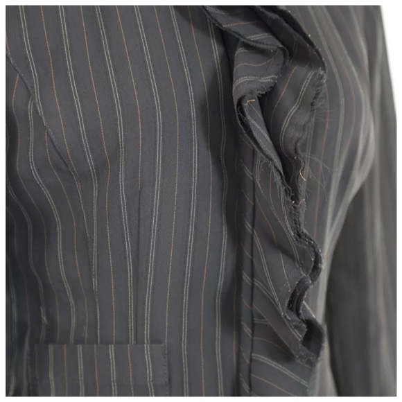 🎁 Yansi Fugel Black Raw Edge Pin Stripe Jacket - Picture 8 of 8