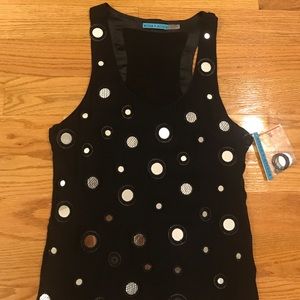 Alice + Olivia Tank Top w/ Disks Embelishmemt