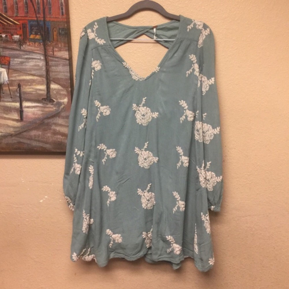 NWT Fee People Emma embroidered mini dress