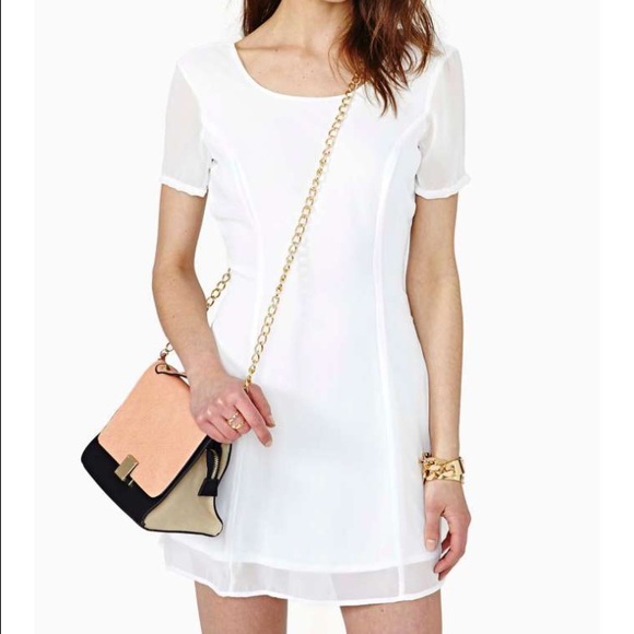 Nasty Gal White Short Sleeve Dress - Picture 2 of 4