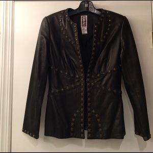 Zelda lamb leather studded jacket size 6