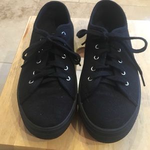 Black platform sneakers