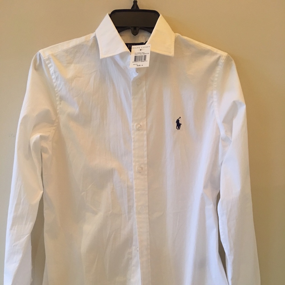 Ralph Lauren White Oxford Button Down Shirt
