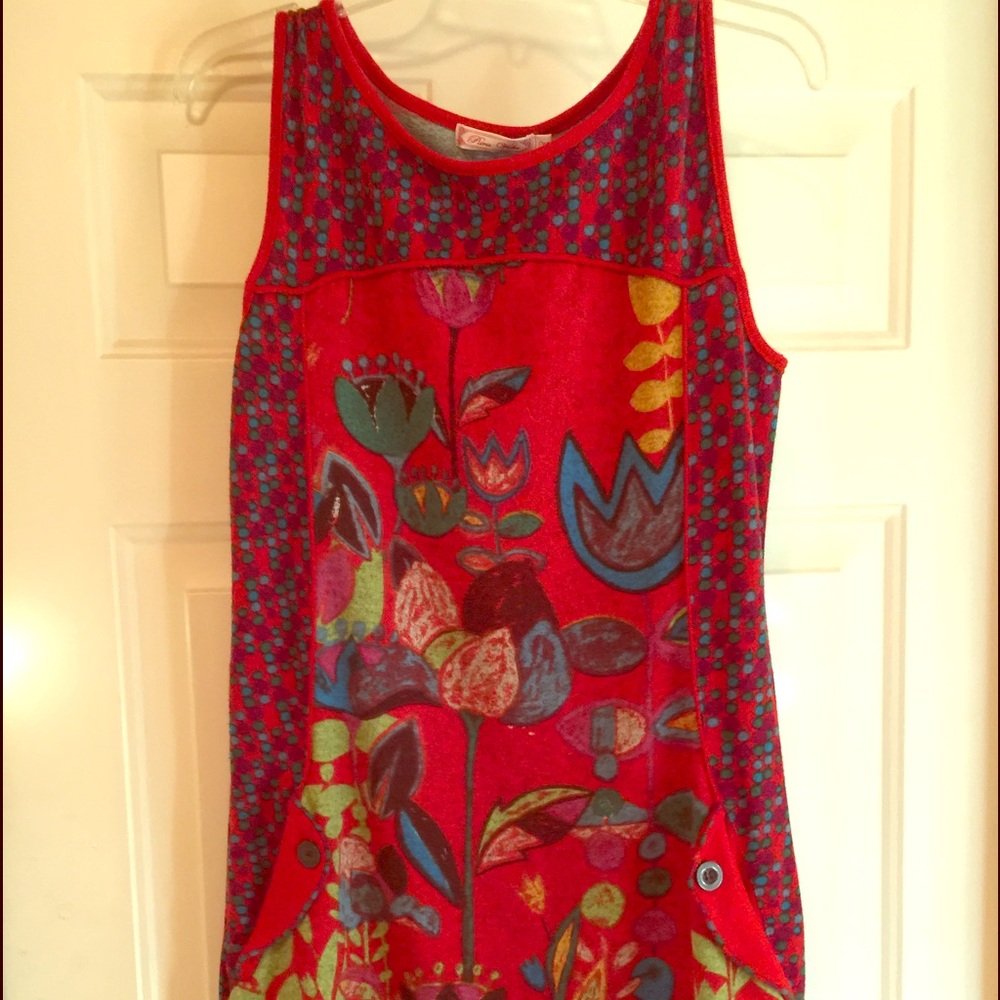 **FLASH SALE**Boutique red floral sleeveless dress