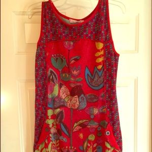 **FLASH SALE**Boutique red floral sleeveless dress