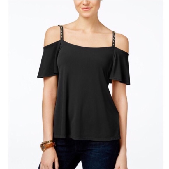 MICHAEL Michael Kors Tops - {Michael Kors} Embellished Cold Shoulder Top