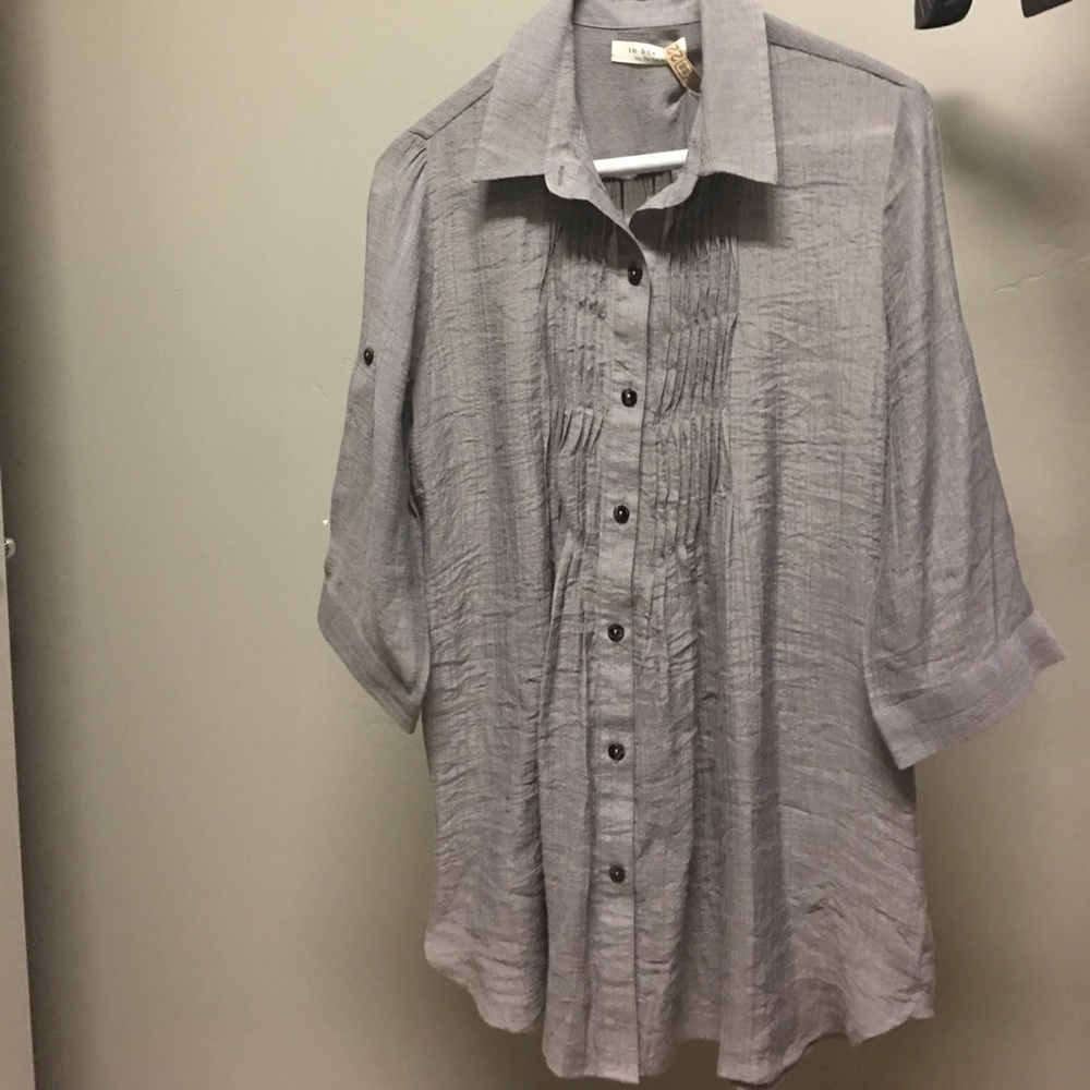 Pewter rayon blouse