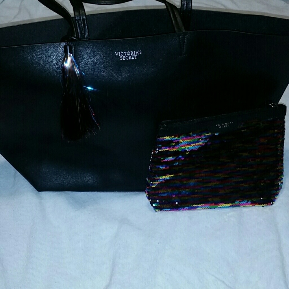 Victoria's secret tote bag and make up bag combo