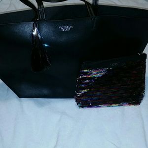 Victoria's secret tote bag and make up bag combo