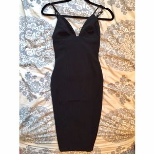 Sexy Midi Bodycon Black Dress
