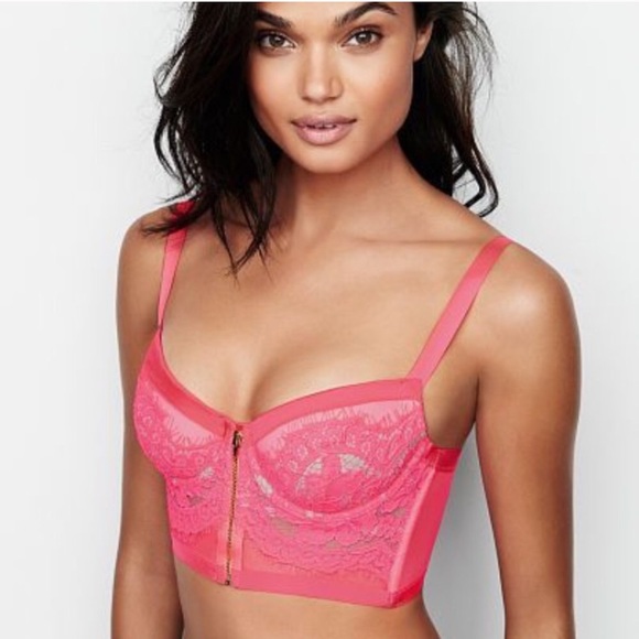 ⬇️ VS Hot Pink Satin and Lace Longline Bustier! - Picture 2 of 5