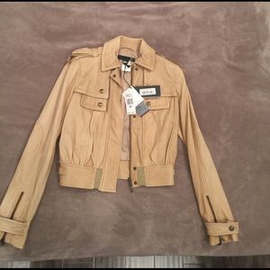 JustCavalli women leather overcoat jacket