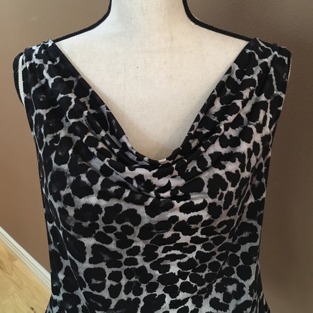 INC Leopard Print Sleeveless Top, size M EUC
