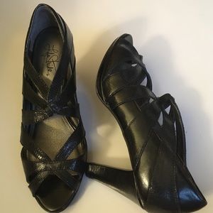 Black 3" Open Toe Heels - Pristine Condition