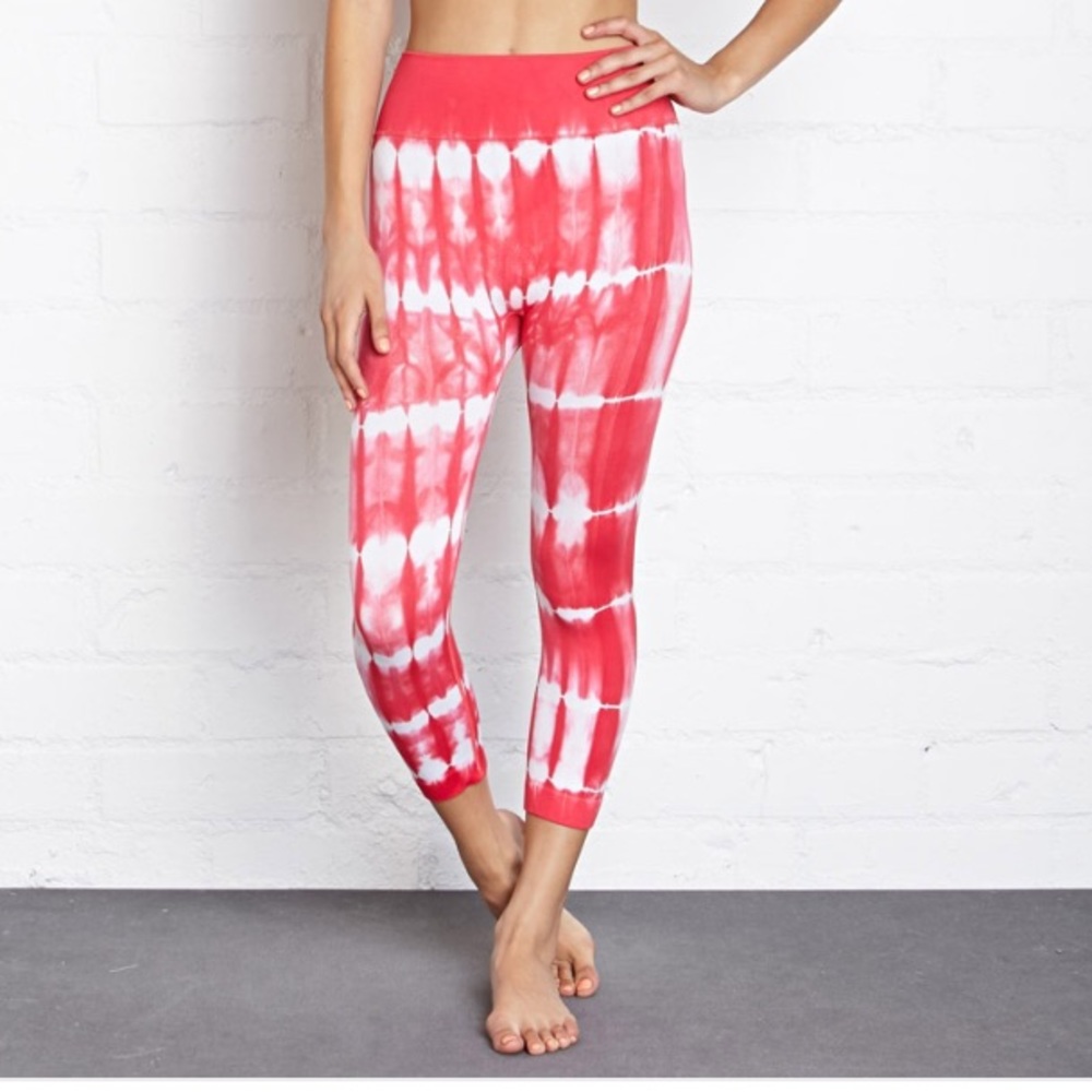 Forever 21 Red Tie Dye Workout Leggings