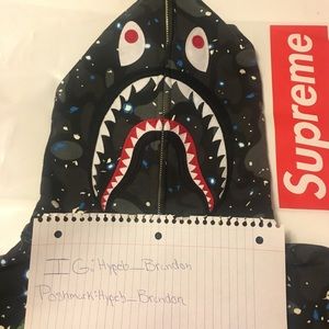 Bape Space Camo Full Zip Shark Hoodie XL