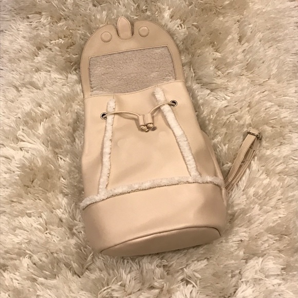 NWOT Faux leather and faux sherpa backpack - Picture 3 of 6