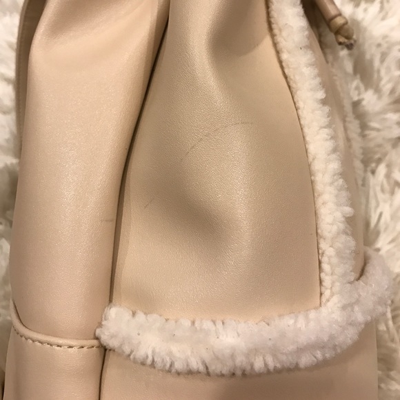 NWOT Faux leather and faux sherpa backpack - Picture 6 of 6