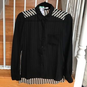 Striped chiffon blouse