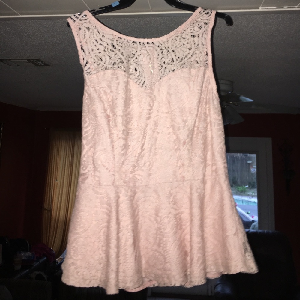 Forever 21 peplum top in baby pink
