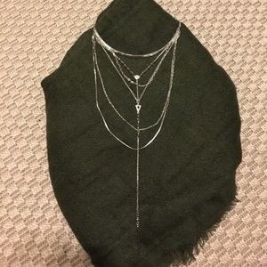 Silver express drop necklace