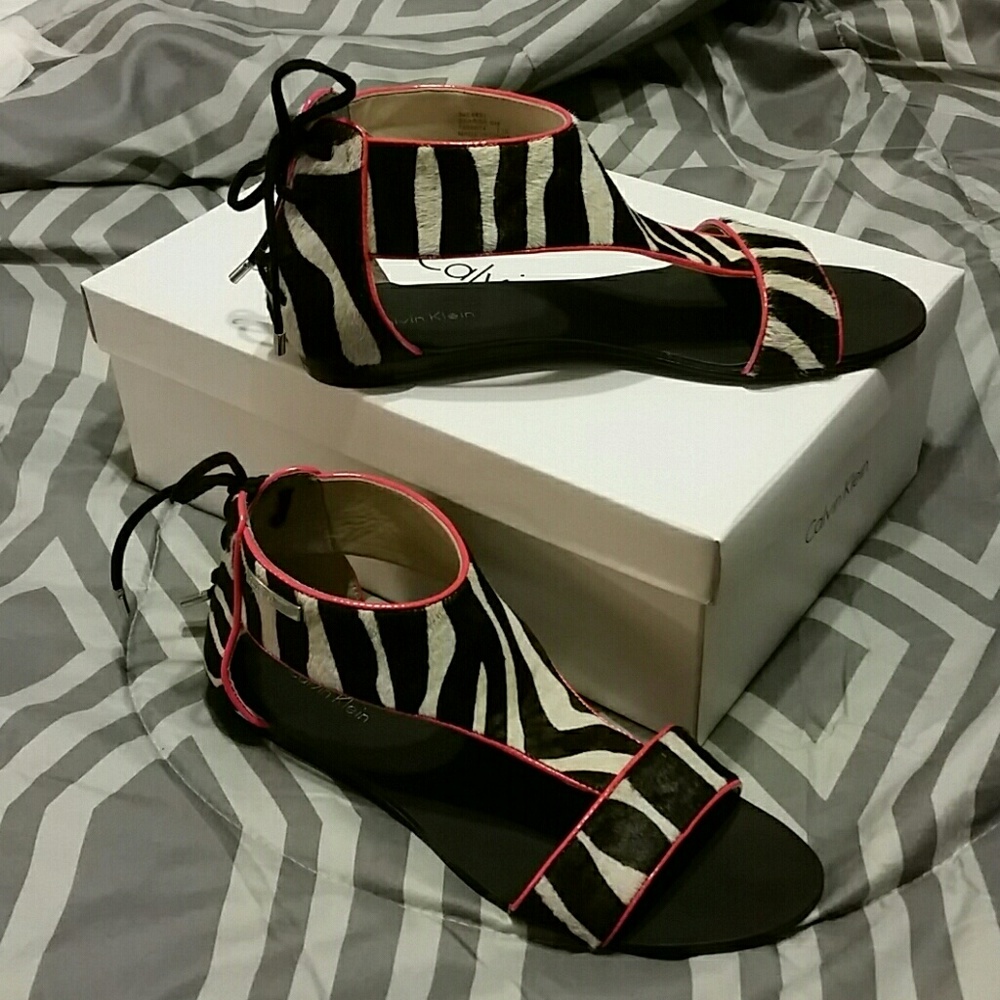 Calvin Klein Searra Zebra Sandals