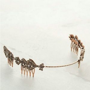 Anthropologie Eudora Metal Flower Comb Crown NWOT