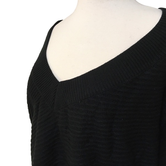 Loose Slouchy High Low Black Sweater Medium Large - Picture 5 of 7
