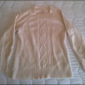 Cream, mock turtle neck, knitted sweater