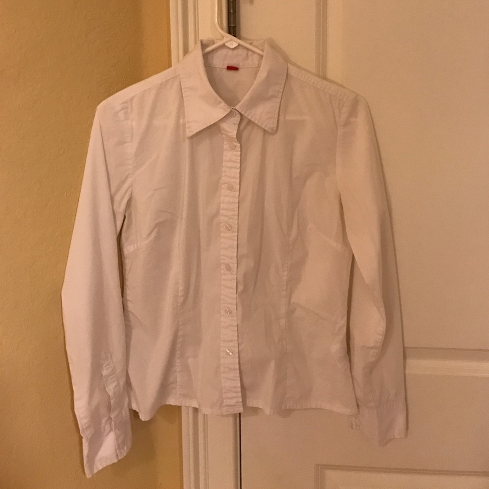 S Oliver white button down blouse junior 9