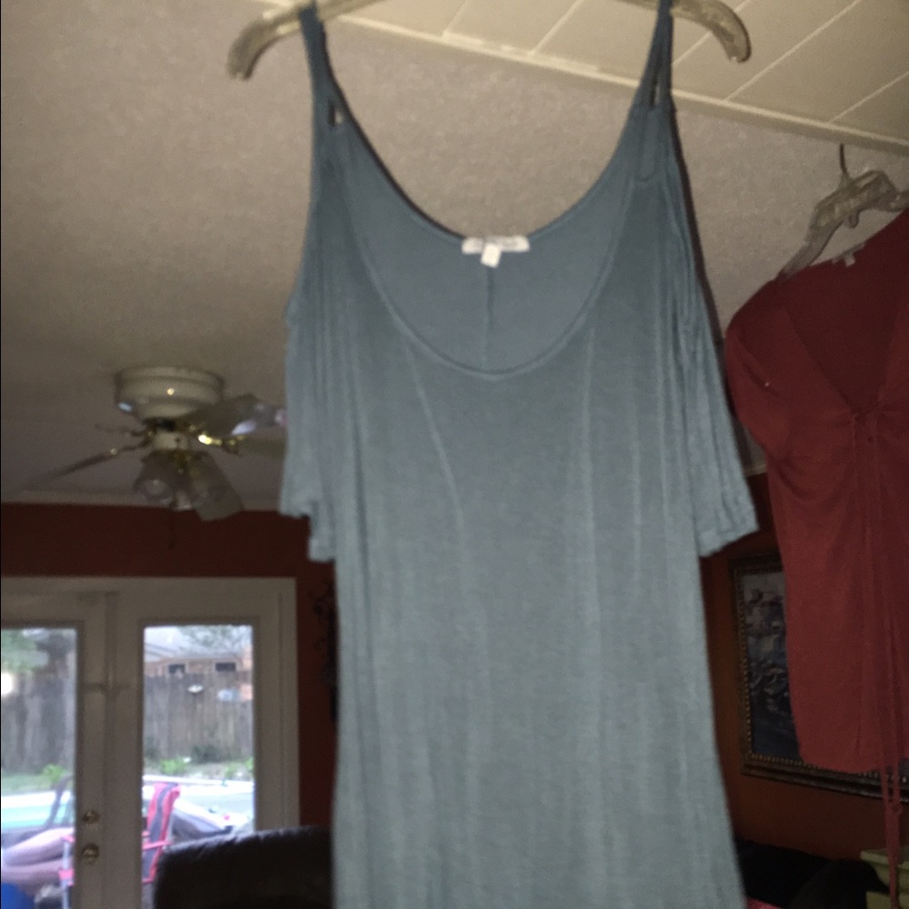 Navy blue cold shoulder shirt