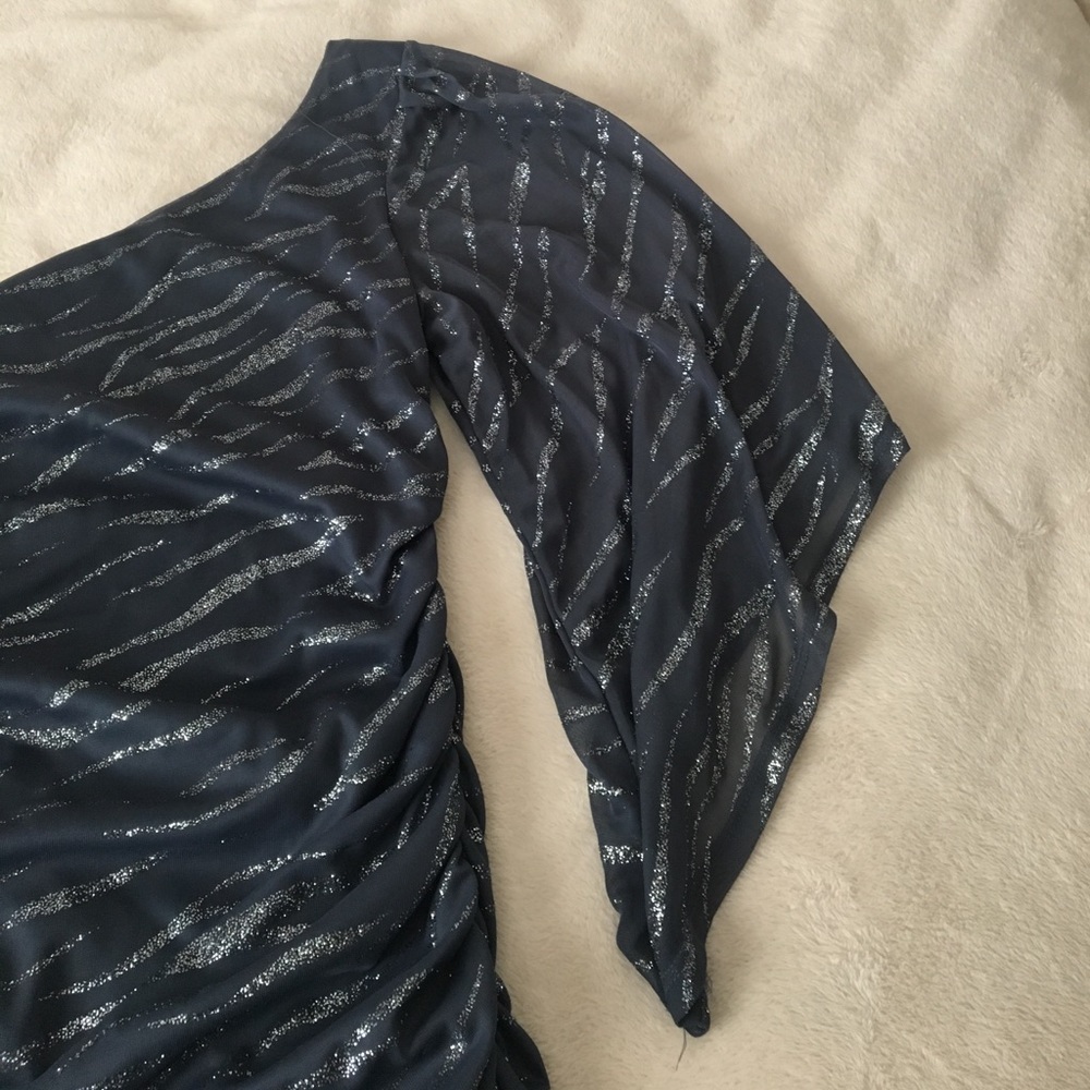 One Shoulder Ruched Mini Dress - Picture 2 of 3