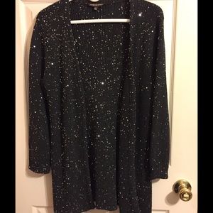 Cardigan sweater with sparkle
