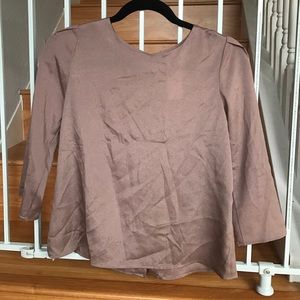 Taupe button back top