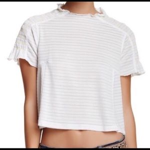 REDUCED 🌻 Free People Ivory Crop Tee