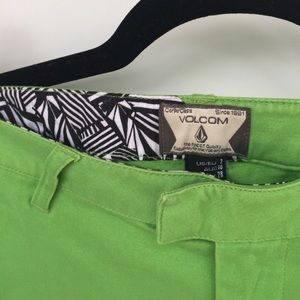 Green Volcom chinos, size 7